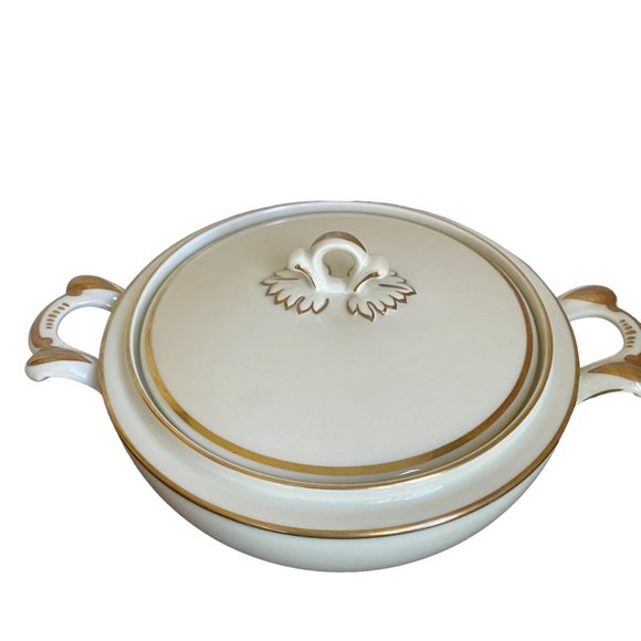 Antique CT Altwasser Ingeborg Cream Gold Rimmed Porcelain Covered Serving Dish - Picture 14 of 15